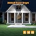 Onforu Solar Lights Outdoor, 3 Heads Security Lights with Remote Control & Night Light, IP65 Waterproof Motion Sensor Lights, 3 Modes, Flood Lights for Wall, Porch, Yard, Outside, 2 Pack