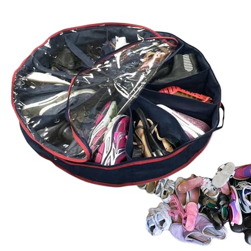 Organizador de zapatos – Caja de zapatos con tapa transparente para 16 pares de zapatos, caja de zapatos grande, transparente, plegable, ahorra espacio, organizador de zapatos de viaje
