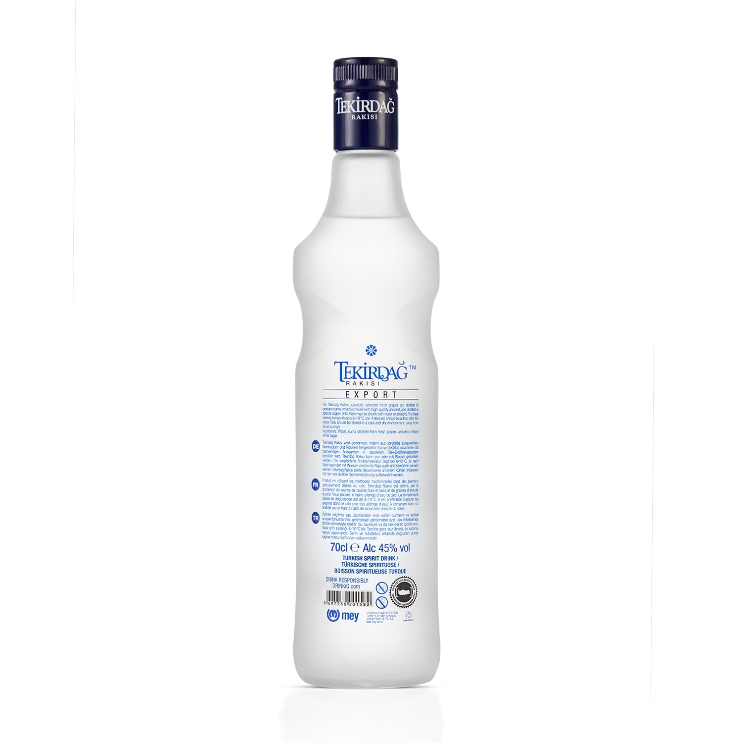 Tekirdağ Rakısı 70cl │ 45% Vol │ Hergestellt aus 100% frischen Trauben │ Weicher, aber reichhaltiger Anislikör │ Ideal zu kalten Vorspeisen und Fleischgerichten │ Preisgekrönt │ Made in Türkiye