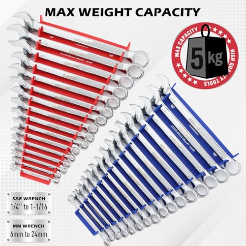 image for SEDY 2-Pack Magnetic Wrench Organizer, 32-Slot Premium Wrench Rack Hol