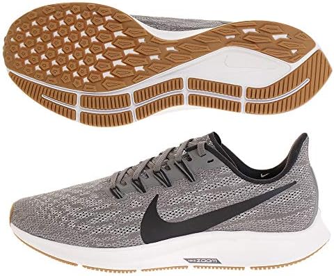 Nike Men's Air Zoom Pegasus 36 Running Shoes, Gunsmoke/Oil Grey/White/Gum Light Brown, 8.5