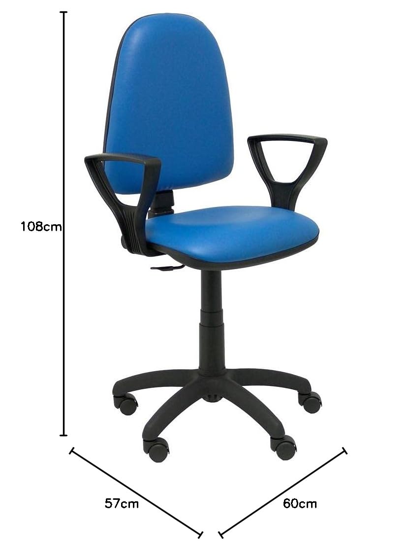 Silla Ayna similpiel Azul con Brazos