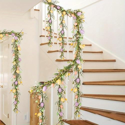 Guirlande Décorative de Pâques rustique 180 cm aux finitions faites main - 4