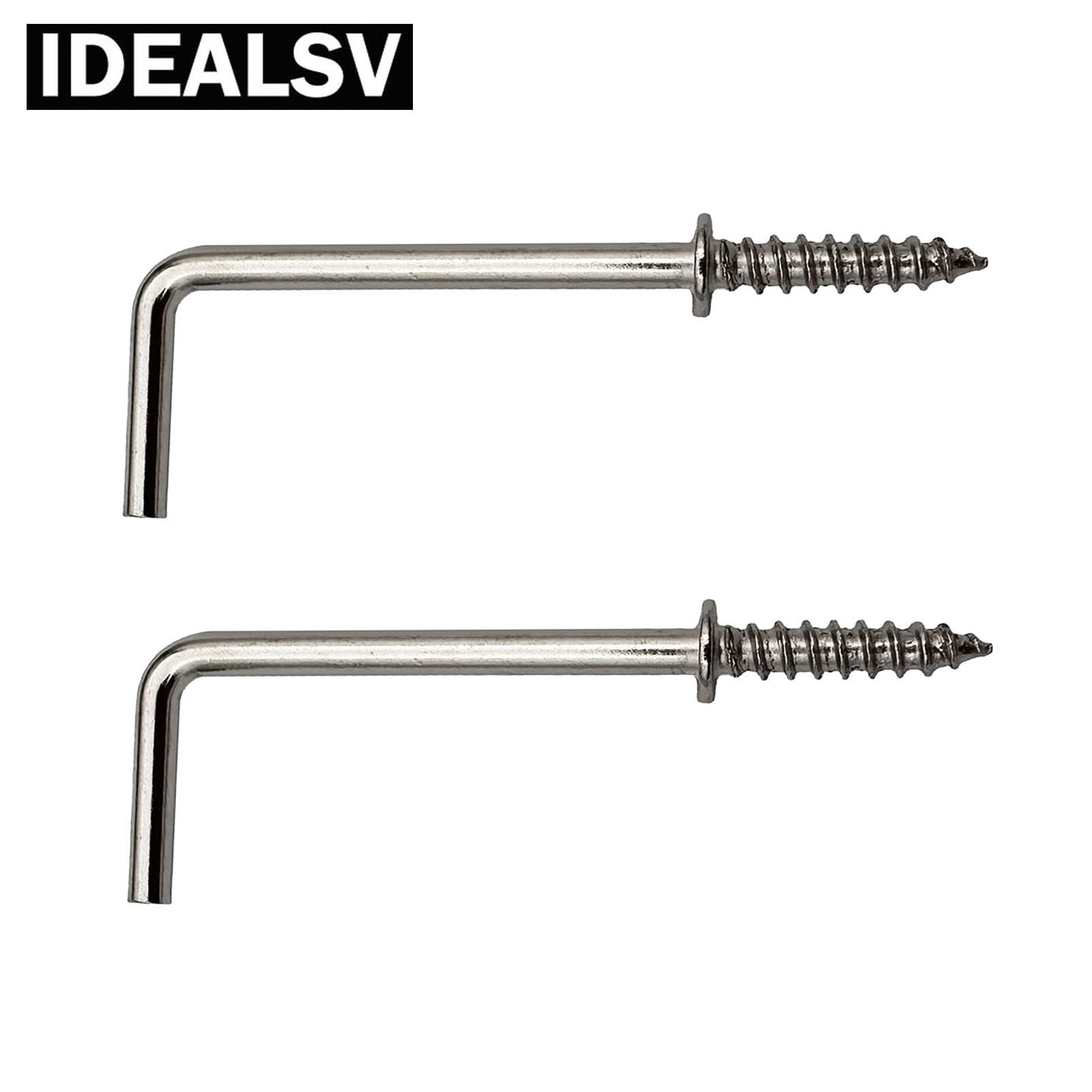 Amazon | IDEALSV 2インチ 1 シェイプ スクリューフック L字型フック 7
