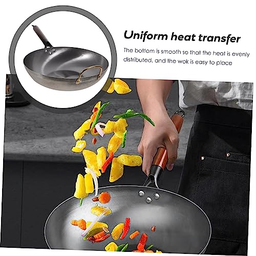 Wok tradicional grande de hierro para cocina y estufa de gas miniatura 7