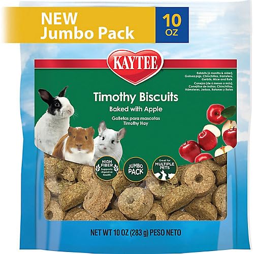 Kaytee Timothy Biscuits Baked Treat with Apple for Rabbits, Guinea Pigs, Chinchillas, Hamsters,...
