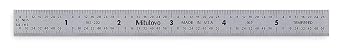 Mitutoyo 182-202, Steel Rule, 6" 16R, 1/32, 1/64", 1/50", 1/100", 1/64" Thick X 1/2" Wide, Satin Chrome Finish Tempered Stainless Steel | 1/32, 1/64", 1/50", 1/100" Graduations, Satin Chrome Finish, Tempered Stainless Steel