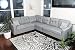 Oliver Smith - Large Light Grey Linen Cloth Modern Contemporary Upholstered Quality Sectional Left or Right Adjustable Sectional 106" x 82.5" x 34"
