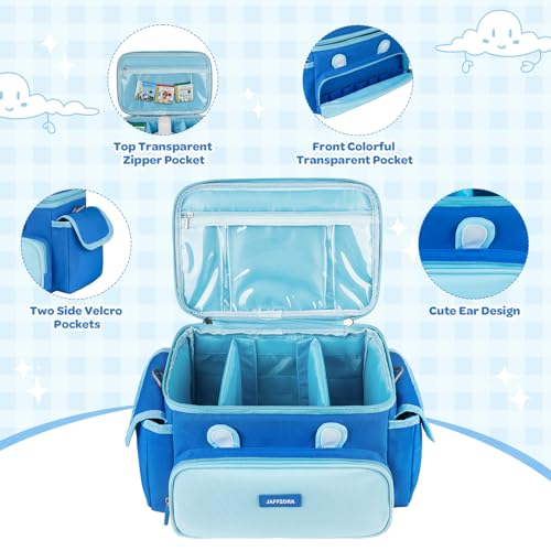 Carrying Case Fit for Little Tikes Story Dream Book Machine Starter Set, Cute Storage Bag Compatible with Toniebox, Storypod Audio Player and Accessories, Blue (Bag Only)