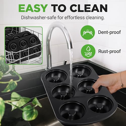 image for NutriChef Nonstick Donut Pans for Baking | 6 Durable & Easy to Clean D