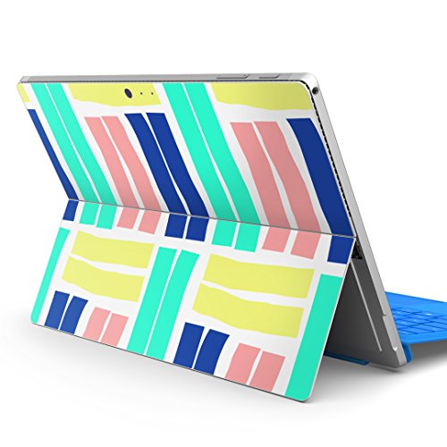 igsticker Surface pro7 (2019) pro6 pro2017 pro4 専用 スキンシール サーフェス ノートブック ノートパソコン カバー ケース フィルム ステッカー アクセサリー 保護 012101 四角 カラフル 模様