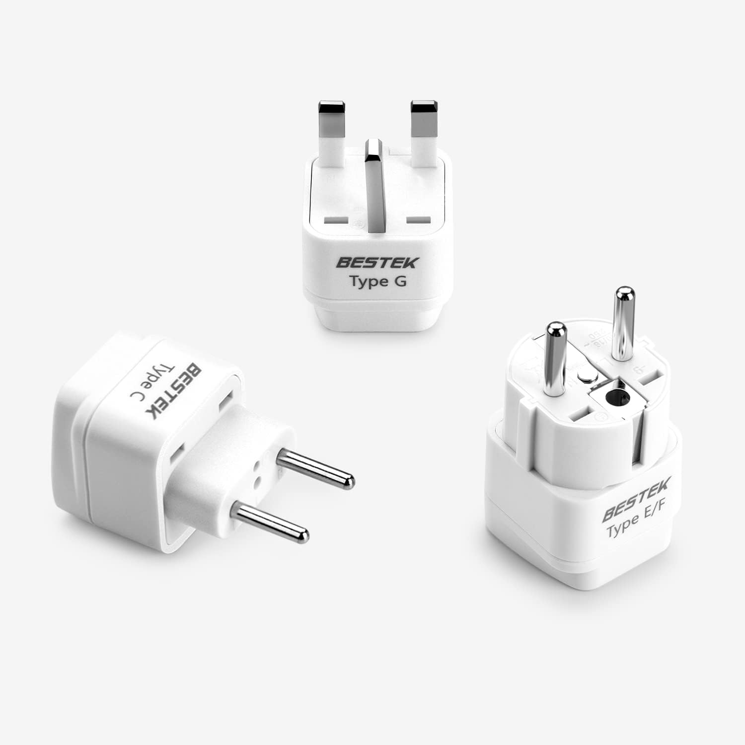 BESTEK European Travel Plug Adapter Set, Grounded Universal