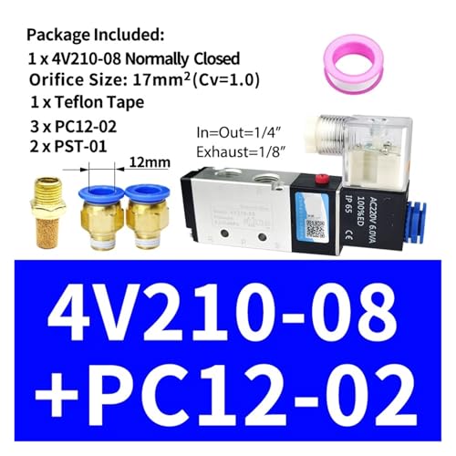 Électrovanne pneumatique 4V210-08 DC12V pour résoudre les pertes de pression d'air