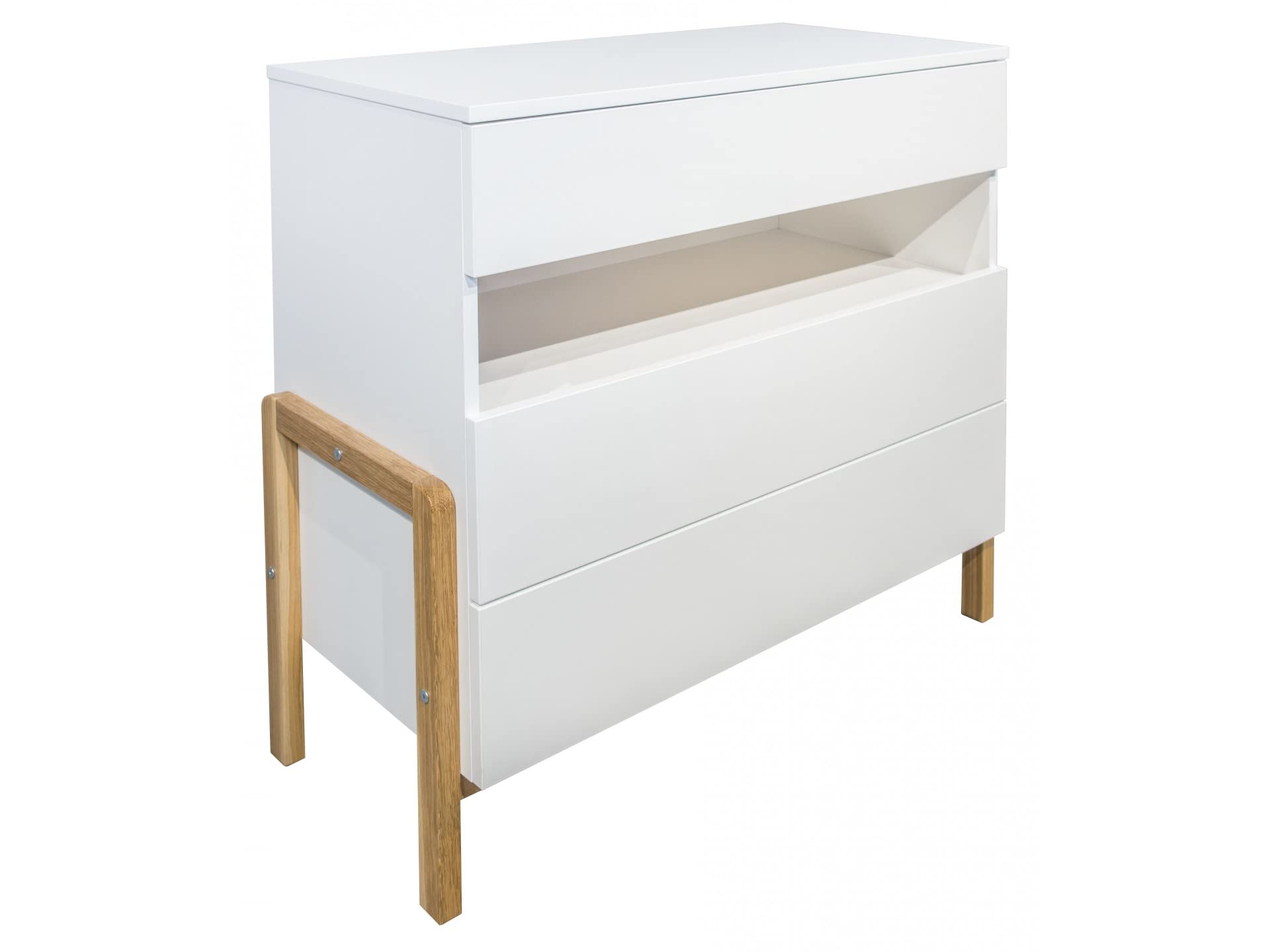 Générique Habitación completa para niños: armario de 2 puertas + cama 80 x 180 con somier/colchón+cómoda con 3 cajones+biblioteca; color blanco