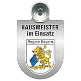  Einsatzschild für Windschutzscheibe incl. Saugnapf - Hausmeister im Einsatz - 309393 Farbe Region Bayern
