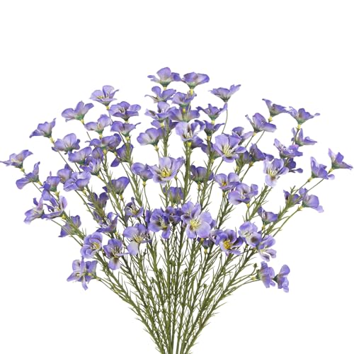 CITYES 10 Pcs Artificial Wildflowers with Stems Bulk Silk Spring Flowers 21 Inch Fake Forsythia Branches Purple Faux Wildflowers Floral Arrangements for Home Decor Indoor Outdoor Wedding Centerpieces