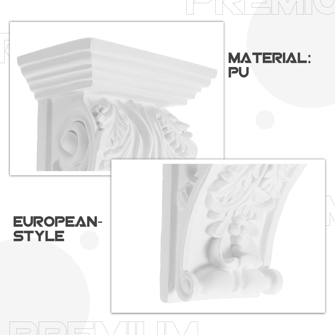 Gadpiparty Corbel Moldura Decorativa Tallada Estilo Europeo Para Esquina Aplique De Madera Ligero Para DecoracióN De Pared Y Muebles 8.07X5.31X3.14 Pulgadas Ideal Para Hogar Y Oficina