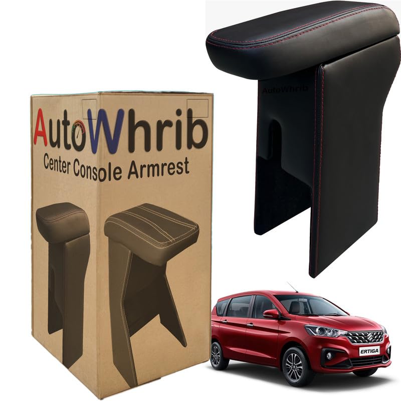 Image of Car Arm Rest For Ertiga 2022 Armrest with Storage Box & Soft Cushion Pad, Luxury Arm Rest, Black Colour