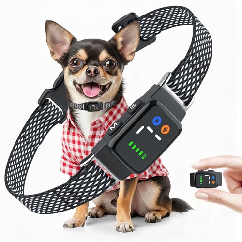 CAWJUG Collares Antiladridos para Perros, Collar de Ladridos Ultra Delgado y Ligero para Perros con 3 Modos de Funcionamiento, 7 Niveles de Sensibilidad, Impermeable IP67 Collar Sin Ladridos para