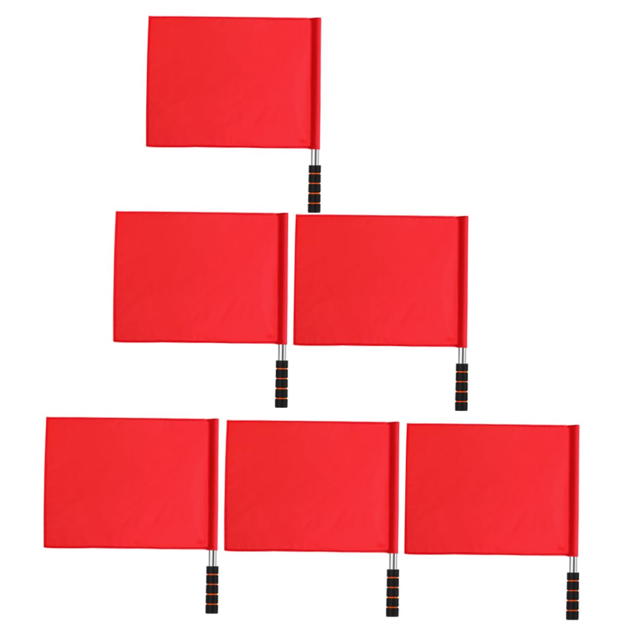 BIUDECO 6pcs Soccer Referee Flags Match Signal Flags Handheld Traffic Safety Accessories