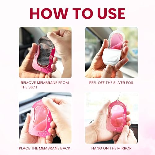 Image of Car Air Freshener Hanging - Snif Gel Car Perfume, Essential Oil Based Long Lasting Car Fragrance (30-45 Days), Odor Eliminator Auto Air Freshener for Car - Rose Aura