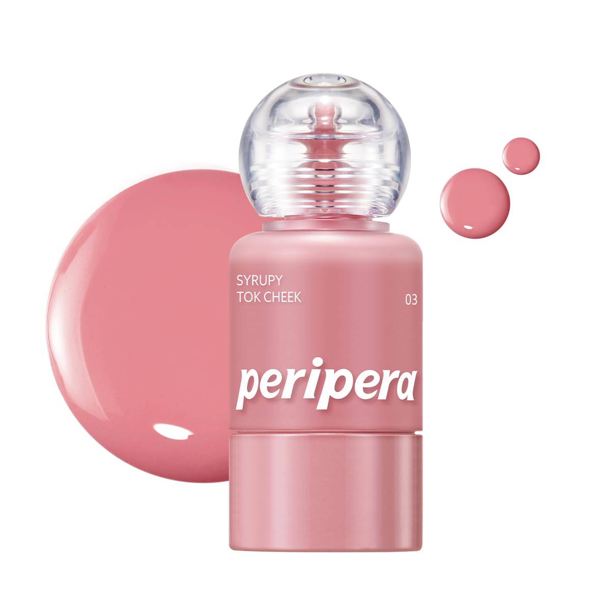 PERIPERA SYRUPY TOK CHEEK 5 Colors, Liquid Blush, Dewy Finish and Hydrates All day, Soft Velvet Texture Face Cheek Tint (03 FRIENDSHIP MAUVE, One Size