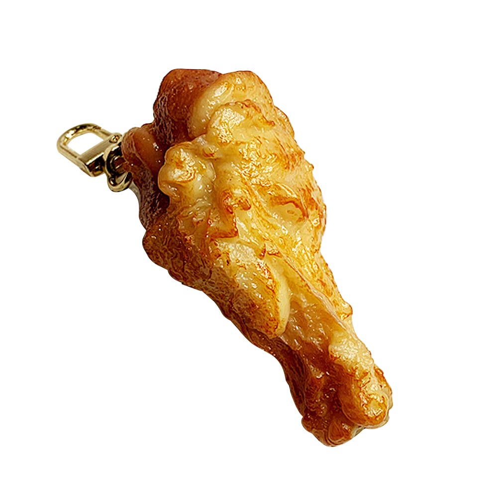 3 Pack Imitation Food Keychain – Chicken Nuggets & Wings Keychains For Bags, Backpacks, Wallets (Yellow)