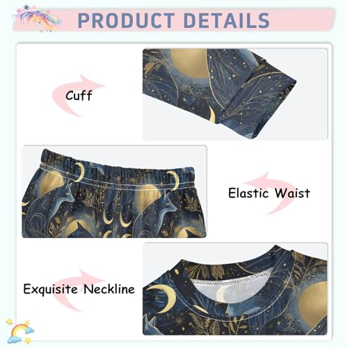 panksolu Pajama Sets Long Bohemian Dreamy Fox Cotton Sleepwear Pjs 2 Piece,18M-8Y4