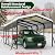 WUKHG 12x20FT Heavy Duty Metal Carport, Outdoor Car Port Canopy with Iron Roof, Durable All-Weather Shelter for Cars, Trucks, Boats & Outdoor Equipment, Easy Quick-Install Assembly