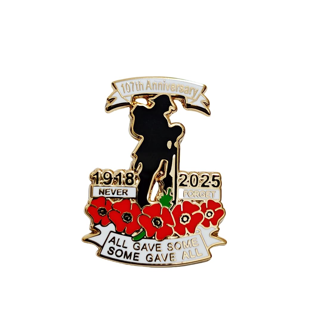 107th Anniversary Red Poppies Badges Pins Military Army Veteran Solider Never Forget Remembrance Day Brooch