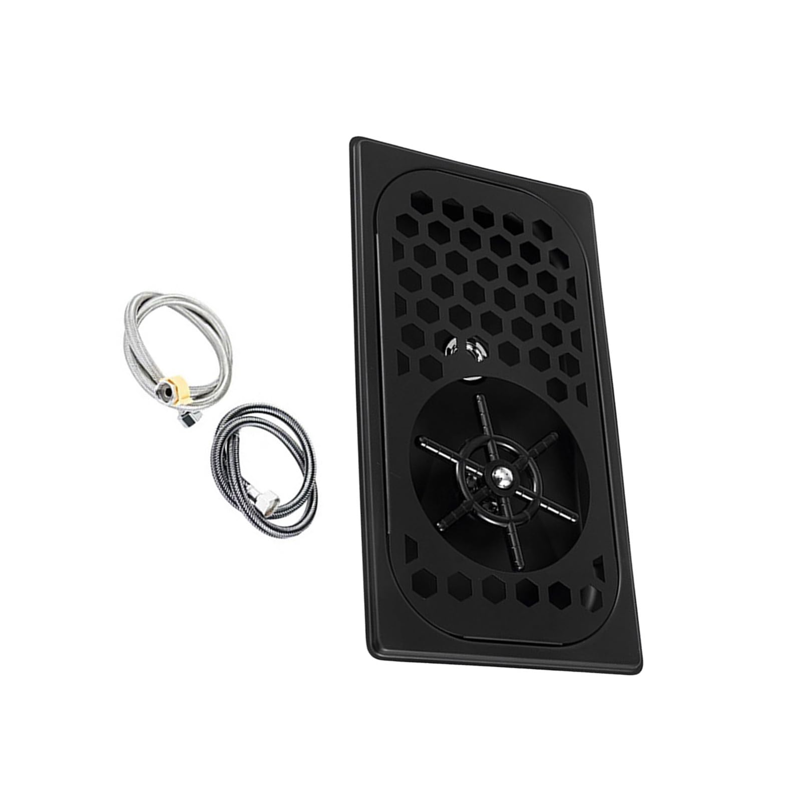 Tfaoys Black Commercial Cup Rinser Tray Stainless Steel Countertop Insert For Beverage Prep Drainage And Recessed Sinkside Use Cup Rinser Tray Glass Drip Rinse Station Stainless Steel Drain Insert Coffee Counter