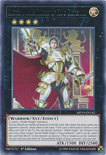 Yu-Gi-Oh! Sacred Noble Knight Of King Custennin - MP19-EN142 Rare 1st Edition Trading Card