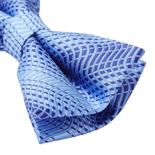 Image of HISDERN Bow Ties for Men Pretied Bowties Classic Formal Business Bow Tie Adjustable Tuxedo Bowtie for Wedding Party