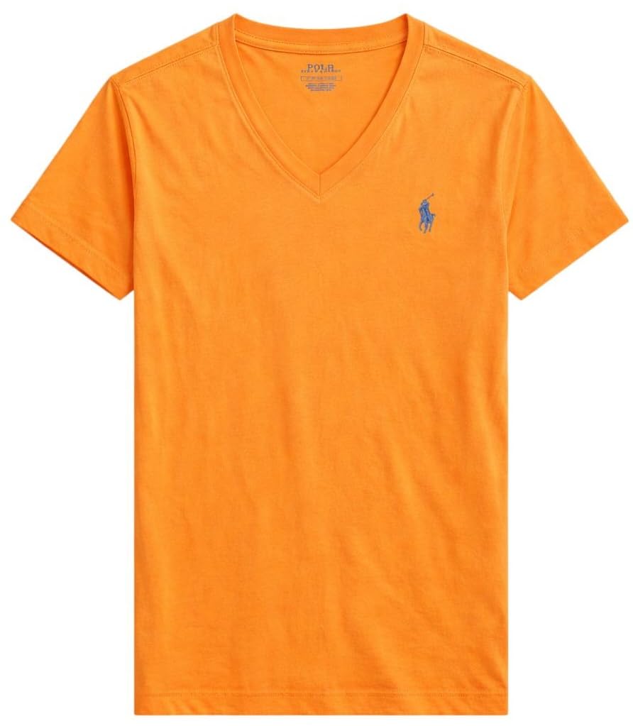 Polo Ralph Lauren Women's Rl Sailing Orange Polo Rl V-Neck Pony T-Shirt, Xl