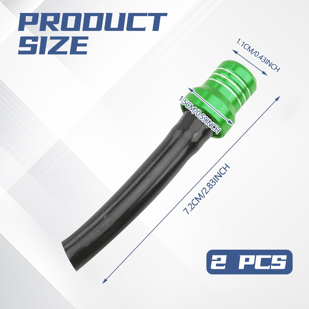 2PCS Breather Hose Gas Fuel Tank Cap Motorcycle Gas Cap CNC One Way Tank Valve Vent Tube with — view 2