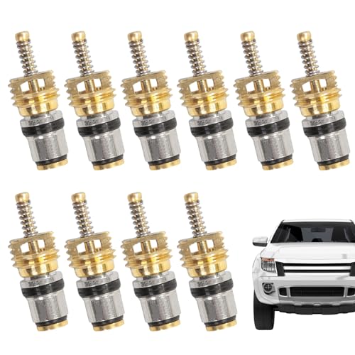 Núcleo de válvula AC | Inserto de válvula para aire acondicionado – 10 piezas resistentes a la corrosión accesorios de reparación para autocaravanas, vehículos y refrigeradores