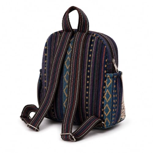 Image of Elephant Print Canvas Tote Bag for Women, Ethnic Shoulder Handbag with Multicolor Elephant Design, Dual Handle Everyday Carry Bag for Shopping, Office, College, Travel & Daily Use