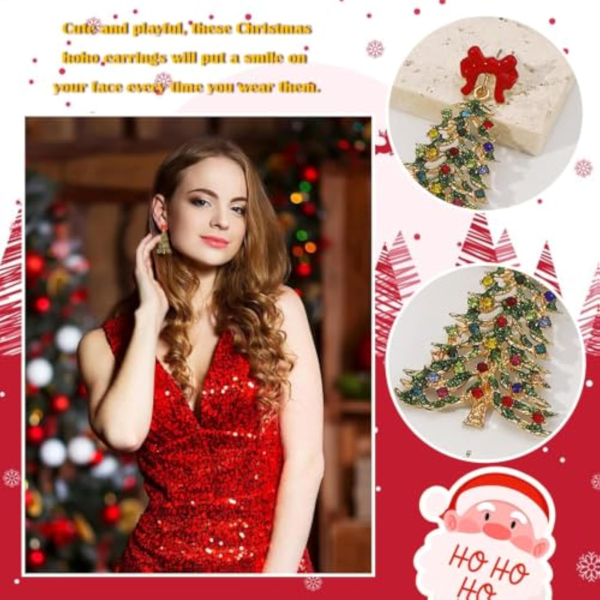 Cute Christmas Tree Dangle Earrings for Women