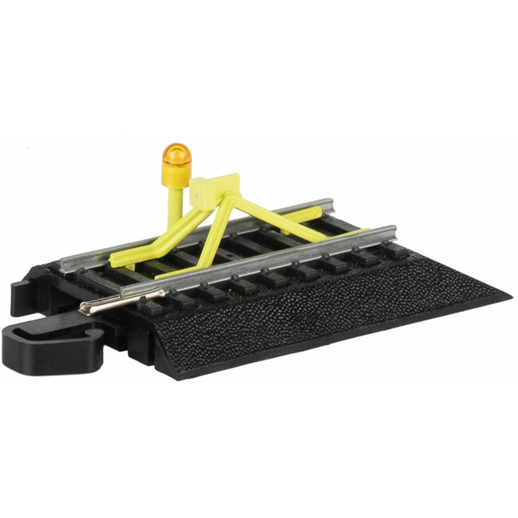 Bachmann Trains - Snap-Fit E-Z Track® Flashing LED Bumper - Steel Alloy Rail with Black Roadbed - HO Scale