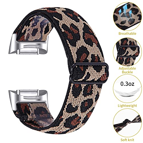 Gimuk Compatible with Fitbit Charge 5/Charge 6 Strap for Women Men Soft Nylon Woven Stretchy Adjustable Elastic Replacement Sport Strap Wristband for Fitbit Charge 5/Charge 6 Small Large - Image 3