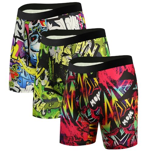 CHUAKIN Mens Boxer Briefs for Men Sport Trunks Underwear Novelty Boxer Brief Boys Underwear