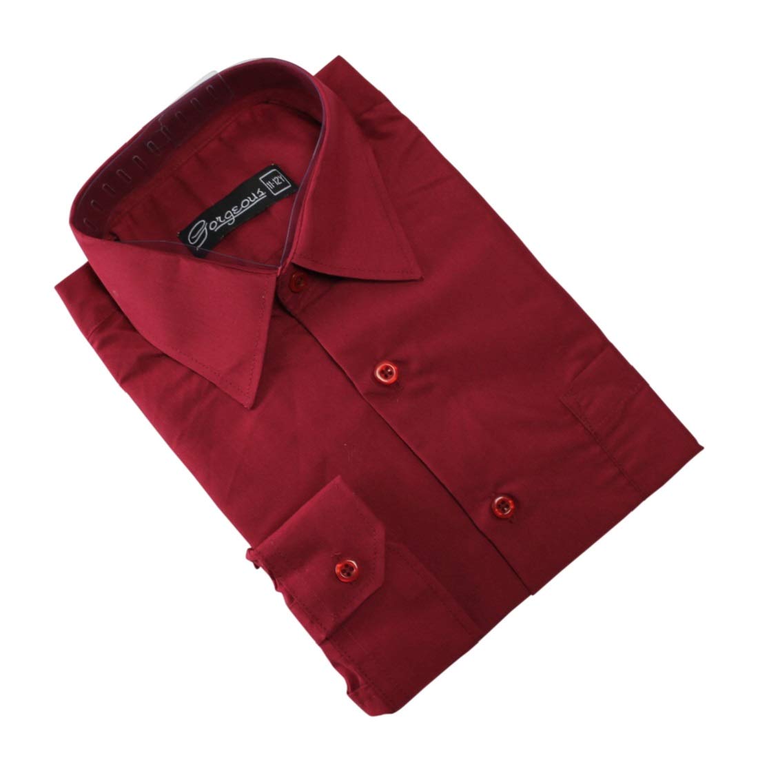 Ozmoint Boys Formal Prom Maroon Long Sleeve Shirts Weddings Proms Ceremonies Parties (6 Months-16 Years)
