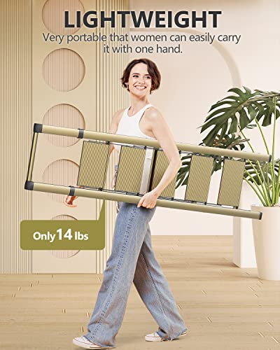 WOA WOA 5 Step Ladders for Home, 300lbs Load, 46'' Top Step, Gold - Image 4