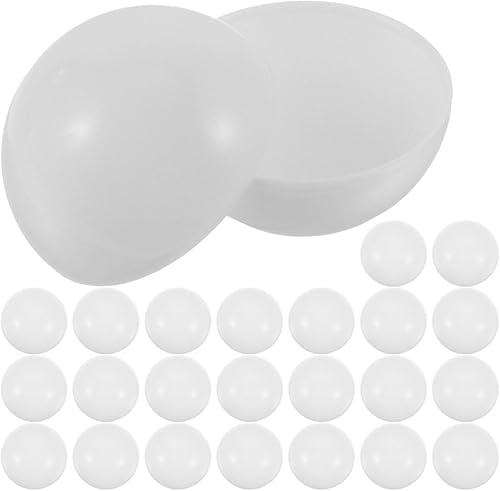 25 bolas de bingo huecas de plástico, bolas de rifa que se abren para máquinas expendedoras y fiestas de cumpleaños, 1.6 in, color blanco