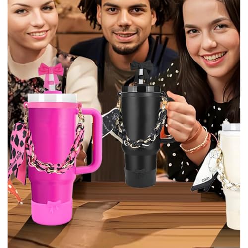 Image of House of Quirk 4-Piece Tumbler Accessory Set - Handle Strap, Cup Boot, Straw Cover & Ring (Purple, Fits 40oz /30oz, Tumbler Not Included)