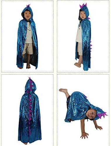 Miniatura 4 de Capa de dinosaurio para niños y niñas, capa con capucha de dragón, disfraz de Halloween, Navidad, disfraces de cosplay