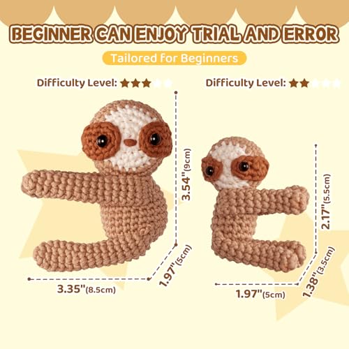 Image of Mewaii Crochet Kit for Beginners with 40% Extra Eco-Friendly Pre-Started Easy Yarn, Step-by-Step Video Tutorials for Adults and Kids (Highland Cattle)
