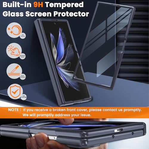 Image of WRJ for Samsung Galaxy Z Fold 7 Case Built-in Screen Protector,Blue