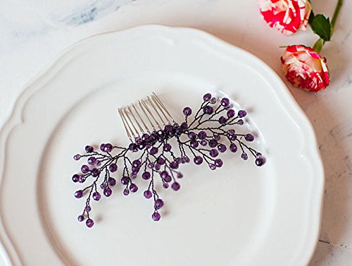 Accesorio para cabello, peine violeta, 12 cm miniatura 2