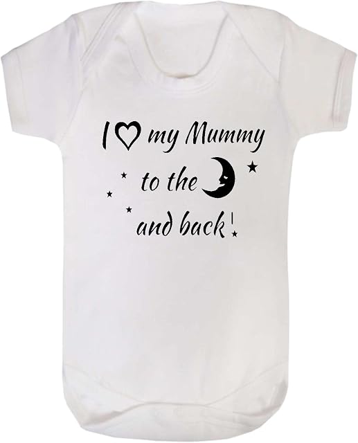 Danni Rose I Love My Mummy to The Moon and Back Baby Vest Bodysuit boy Girl (0-3 mth)
